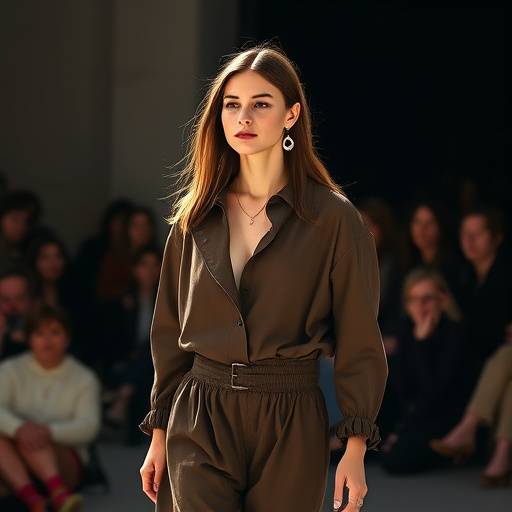 Isabel Marant expliquant sa nouvelle collection lors d'une présentation à Paris.